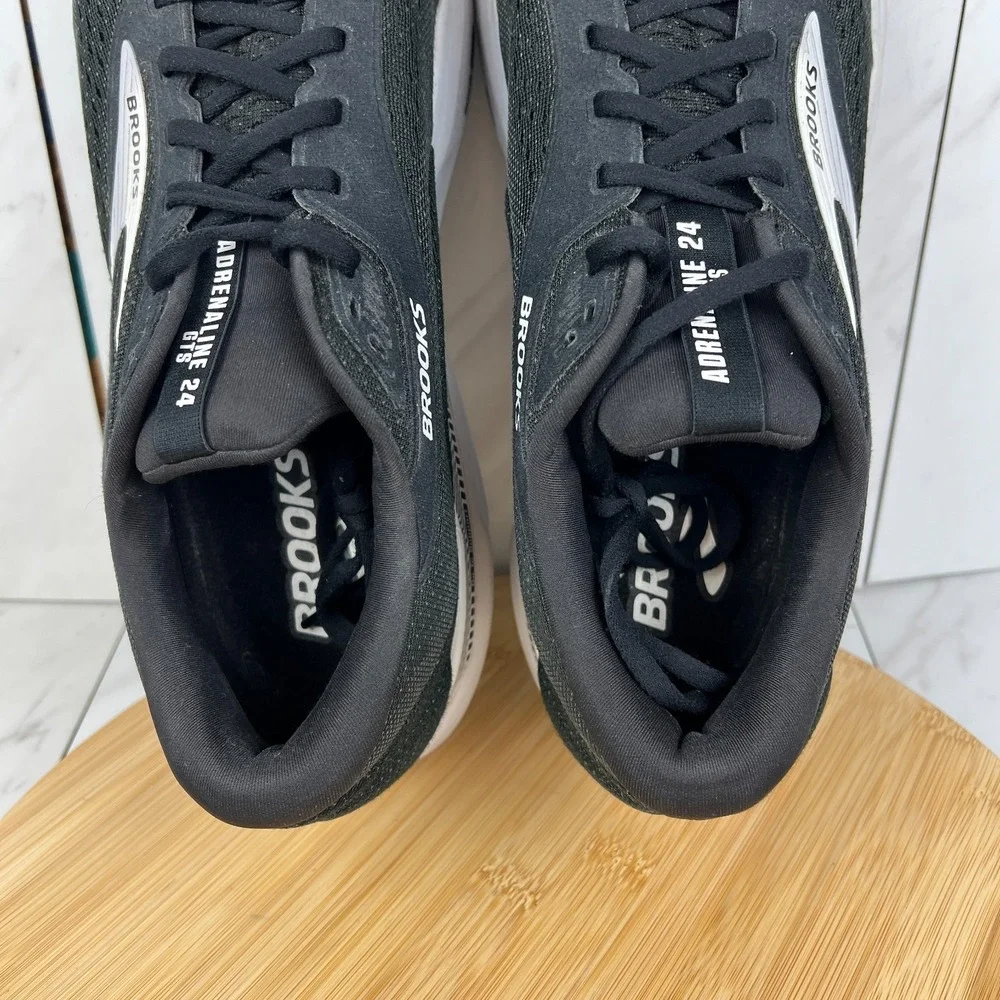 Brooks Adrenaline GTS 24 Mens Size 13 Black White Running Shoes 1104371D087